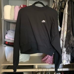 Nike Sportswear Club Essential Fleece Mock Crewneck Sweatshirt Black Women’s XL